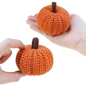 Winlyn Set of 6 Faux Fall Orange Crochet Pumpkins - Small Knit Foam Pumpkins for Rustic Farmhouse Decor, Harvest, Thanksgiving, Halloween, Autumn Table, Bowl, Tiered Tray, Mantel Winlyn Set of 6 Faux Fall Orange Crochet Pumpkins Small Knit Foam Pumpkins for Rustic Farmhouse Decor Harvest Thanksgiving Halloween Autumn Table Bowl Tiered Tray Mantel