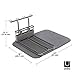 Umbra Udry Dish Rack and Microfiber Drying Mat – Space-Saving Design Folds Up for Easy Storage, Rack with Caddy, Gray