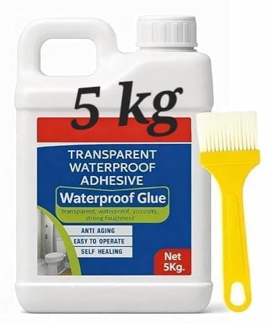 Image of Transparent Waterproof Glue for Leakage, Epoxy Resin for Flooring, Crack Seal Agent Waterproofing for dump Roof Leakage Solution Indoor Outdoor Waterproof Adhesive Sealan 5kg-Glue
