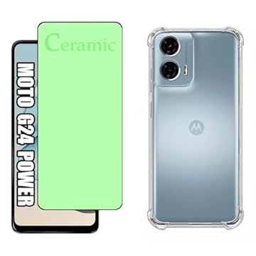 Kit Capa Capinha Anti Impacto + Película Ceramica 9D Para Motorola Moto G24 Power