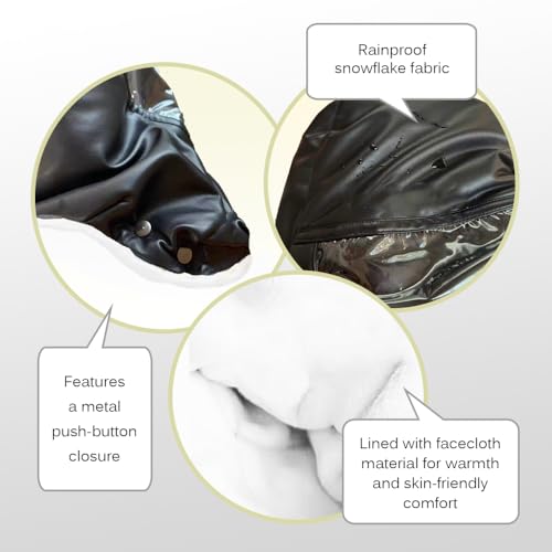 Stroller Glovesï¼Fleece Stroller Hand Muff, Stroller Accessoriesï¼Winter Anti-Freeze Gloves for Baby Stroller Jogger Pram Water Resistant Warmer Gift for Parents and Caregivers (Black) - Image 4