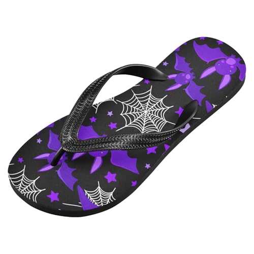 Burbuja Cartoon Purple Bats Flip Flops for Women Men, Soft Thong Sandals Rubber Slippers for Pool Beach Essentials2