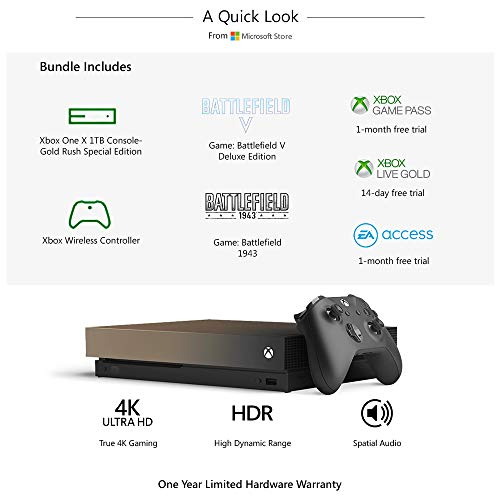 Image of Microsoft Xbox One X 1TB Console - Gold Rush Special Edition Battlefield V Bundle