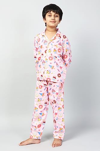Image of Kids Nightwear Printed Full Sleeves Shirt-Pyjama Set for Kid's Baby and Child's Unisex