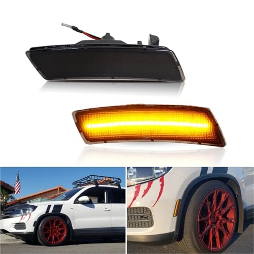 Dynamiczne światło kierunkowskazu LED przednie boczne światło obrysowe do VW 2018-Up Tiguan dla Beetle 2012 2013 2014 2015 2016 2017 2018 2019 światła parkingowe/do jazdy