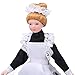 1:12 Dollhouse Maid Doll, Dollhouse People with Turnable Limbs Movable Ceramic Victorian Lady Servant Porcelain Doll Model Christmas, Birthday Decoration Girls Kids