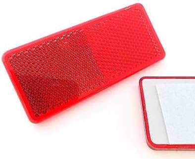 227s Self-Adhesive Reflectors -Stick-On Oblong Rectangular Trailer Caravan Reflectors - Suitable for Vehicles, Cycle Carriers, Gateposts - E-Approved - Red - 90mm x 40mm - Depth 6 mm - 2 Pack