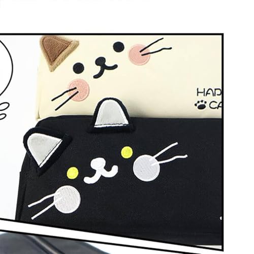 Image of Cat Large Pencil Case,Big Capacity Pencil Pouch Stationery Pen Bag Storage High Capacity Bag Pouch Holder Box Organizer(White)