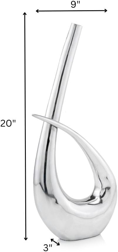 Modern Buffed Aluminum Abstract Table Vase