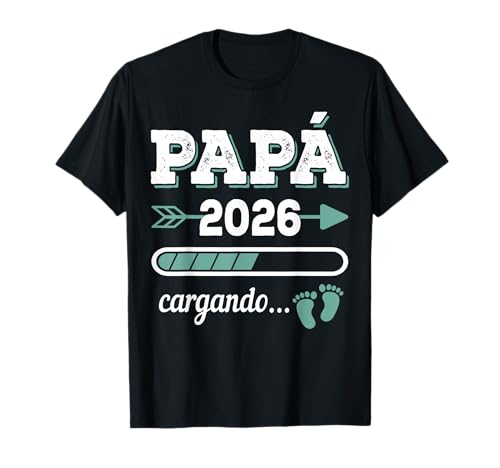 Papá 2026 Cargando Regalo Futuro Padre Anunciar el Embarazo Camiseta