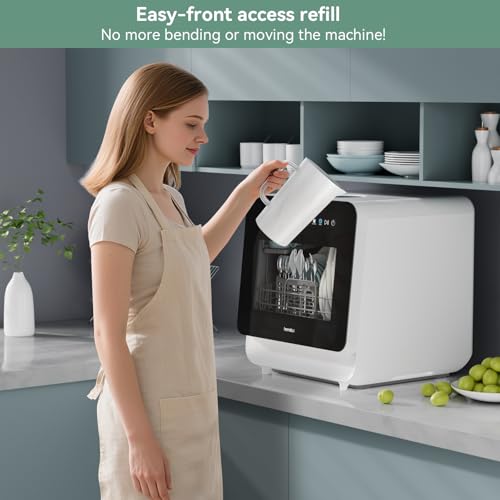 Hermitlux Countertop Dishwasher, 5 Place Settings Portable Dishwashers Mini - Image 5