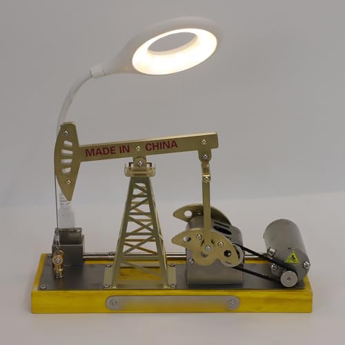 Bomba de aceite de acero inoxidable, el regalo ideal para ingenieros con base de madera 3
