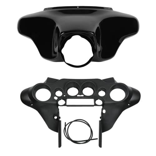 XFMT Motorcycle Batwing Fairing Inner & Outer Upper Front Fairing with Speedometer Cowl for Harley Touring Street Glide Electra Glide 1996-2013