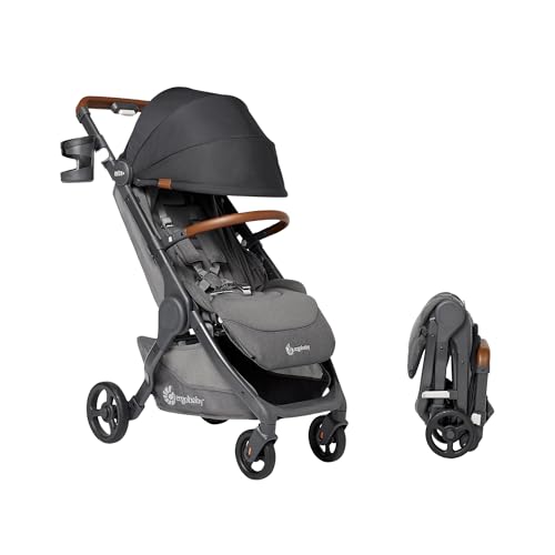 Image of Ergobaby Metro+ Deluxe Compact Baby Stroller - Foldable, Lightweight Umbrella Stroller - Folds Down for Overhead Airplane Storage (Carries up to 50 lbs) - Car Seat Compatible - Skyline Shawdow