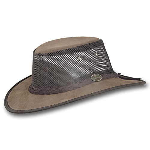 Barmah Hats Foldaway Cattle Suede Cooler Leather Hat - 1064BR / 1064HI / 1064LM (Large, Brown)