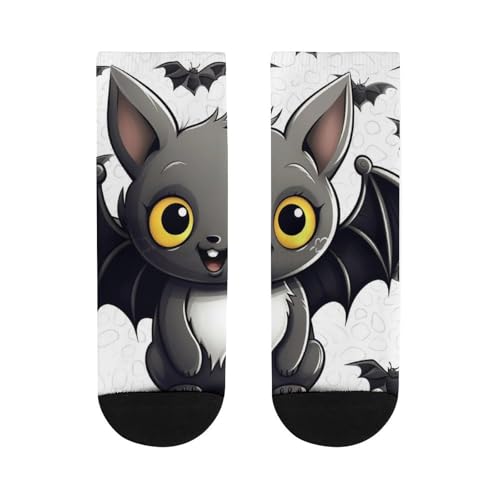 Cute Bat Socks for Women Men Cotton Sock Breathable Boot Socks Warm Calf Socks for Hiking Work Crew Socks Thin Casual Long Socks 11.8 in4