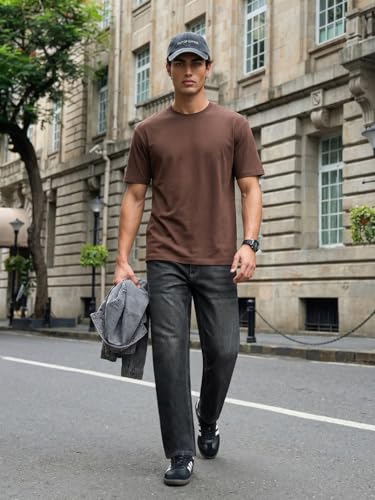 Image of Urbano Fashion Men's Relaxed Fit Washed Denim Jeans Non-Stretchable