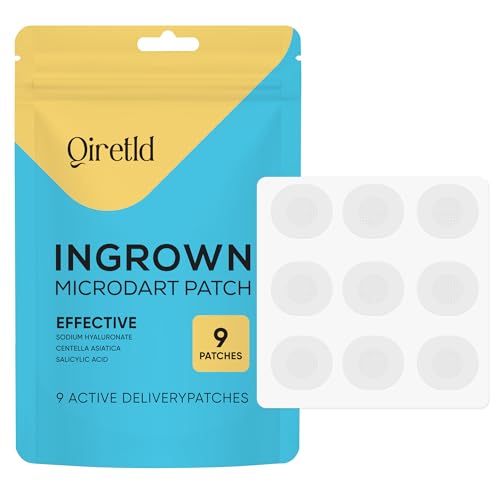 Ingrown Hair Patch With Microdart: Ingrown Hair Treatment - Fast and Effectively Clean Up Ingrown Hair Bumps for Facial Beard Armpits Bikini Area for Men and Women - 9 Pack