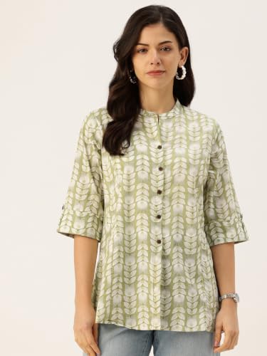 Image of Printed Mandarin Shirt - Casual & Chic (S-3XL)