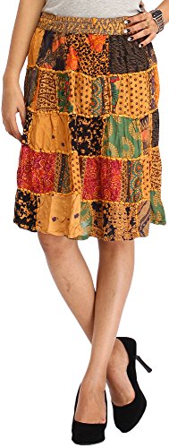 Midi-Skirt from Gujarat with Patch Work an