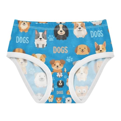 Cute Cartoon Dogs Blue Toddler Girls Panties, Girls Briefs, 2T–8 Years