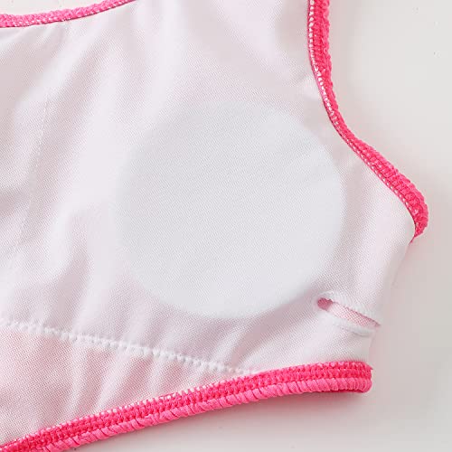 Inadays Women's One Piece Swimsuit One-Shoulder Swimwear Waist Cutout Swimsuit Rose Red #TOP7