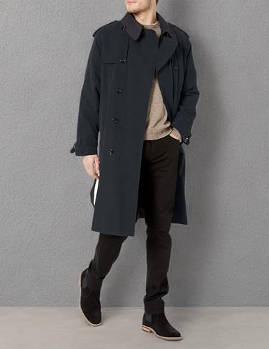 Image of London Fog Men's Raleigh Double Breasted Long Trench Coat with Zip Out Liner