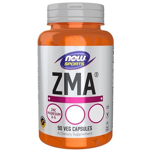 Now Foods, ZMA (Zinc, Magnesio, Vitamina B6), 90 Cápsulas veganas, Probado en Laboratorio, Sin Gluten, Sin Soja, No GMO, Vegetariano