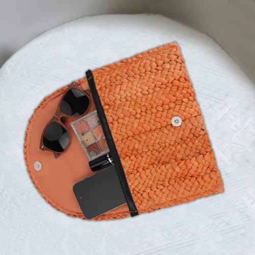 Image of Straw Clutch Bag for Women Envelope Woven Clutch Handbag Summer Beach Purse