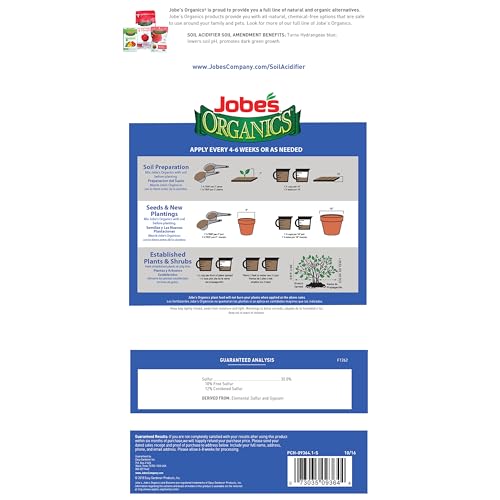 Jobe's Organics Granular Soil Amendment, Organic Soil Acidifier for Blueberry and Hydrangea Plants, 6 lbs Bag