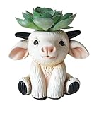Eagrafts Succulents Plants Artificial, Mini Fake Succulents in Resin Cartoon Animal Goat Pot for Desk Livingroom Home Decoration Office Decor