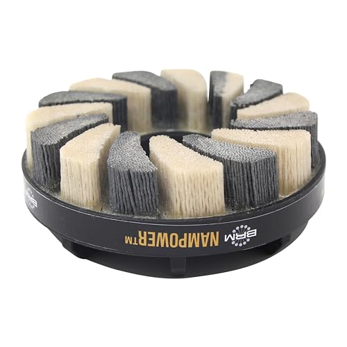 Image of Brush Research ADT12518320 Nampower Turbine Style Abrasive Disc Brush, Combination Silicon Carbide /Ceramic Filament, 125mm Diameter, 18mm Bristle Length (Pack of 1)