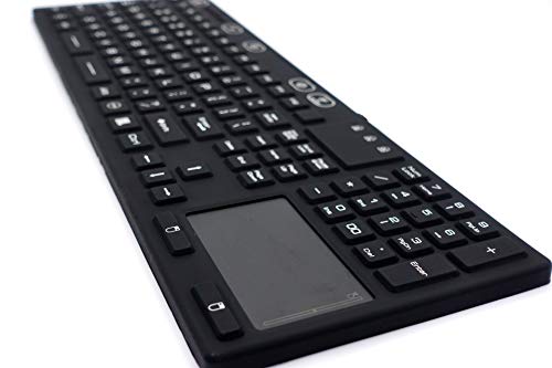 Dsi Led Backlit Keyboard With Touchpad Ip68 Waterproof Silicone Jh-Ikb110Bl, Black #TOP7