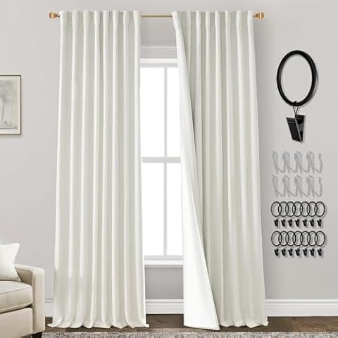 PANELSBURG Cream Linen Blackout Curtains Cover