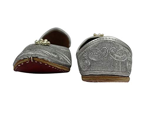 Stop N Style Silver Handmade Indian Shoes Traditional Shoes Rajasthani Jutti Khussa Online Ethnic Jutti (9) #TOP3