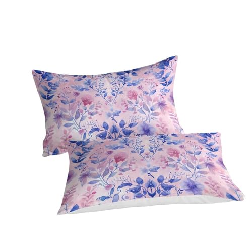 Parure de lit 3 pièces fleurs 140x200 microfibre pour lit simple - 3