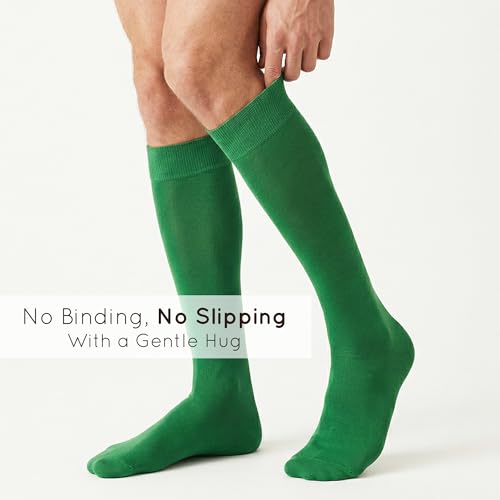 Image of Mysocks Knee High Socks for Women Men Combed Cotton Seamless Toe Tall Long High Socks