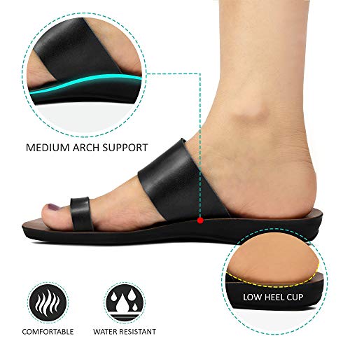 Aerosoft Flat Sandals For Women - Walking Summer Vacation Essentials Ladies Flip Flops – Comfortable Arch Support Orthotic Sandals For Women – Casual Outdoor Fashion Dressy Non Slip Footwear3