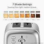 Toaster 2 Slice, Extra Wide Slot Toaster for Bagels, Bread, Waffles, 7 Shade Settings, 4 Main Functions, Removable Crumb Tray, 900 Watts Toasters, Brushed Stainless Steel - Image 3