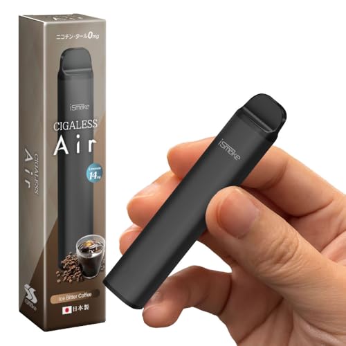 ismoke CIGALESS Air �d�q�^�o�R �g���̂� 2500��z���\ VAPE ��e�� ���� �j�R�`�� �^�[������ �A�C�X���[�N �V�K���X �G�A�t���[ �o�͒��� (�d�� 14mg, �A�C�X�r�^�[�R�[�q�[ 1�{) �j�R�p�t