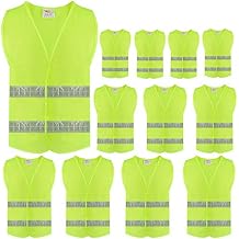 zojo Normal Visibility Safety Vests,12 Pcs, Adjustable Size,Lightweight Mesh Fabric, Wholesale Safety Vest for Outdoor Works, Fits for MenNeon Yellow Updated