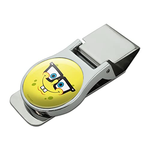 SpongeBob Nerd Face Satin Chrome Plated Metal Money Clip