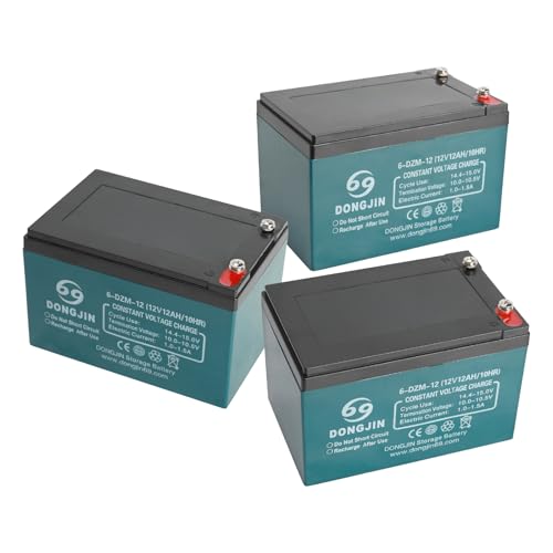 3pcs 12V 12Ah 6-DZF-12 6-DZM-12 Battery Rechargeable Maintenance Free SLA AGM Battery Replacement For 36V Electric Motor Mobility Scooter ATV Quad Bikes Dirt Bike Motorcycle Go Kart MX500 MX350 E300