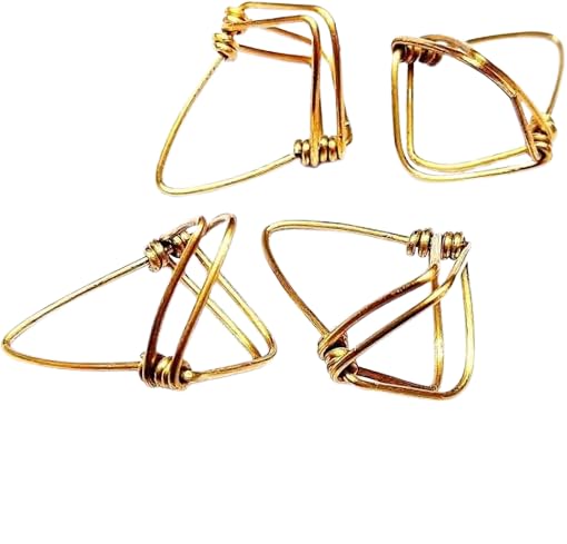 Premium Sitar Double Wire Brass Mizrab (Mejrab/Mezrab) – Traditional Finger Pick for Sitar Players 6 pcs Pure Brass handmade Gift item l58-image-40