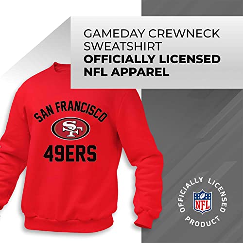 Team-Fan-Apparel-NFL-Adult-Gameday-Football-Crewneck-Sweatshirt-Cotton-Blend-Stay-warm-comfortable-stylish-on-game-day-San-Francisco-49ers-Red-Adult-X-Large