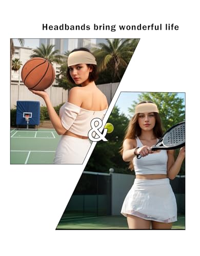 Image of Headbands for Men & Women, Sweat Headband Non-Slip Sweatband Sports Running Cycling Yoga Basketball Workout Football Training