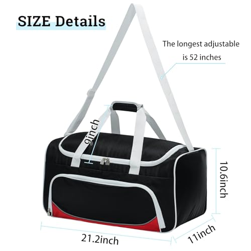 Image of Uarition Mens Gym Bag, 55L Large Sports Duffle Bags, Workout Bags Lightweight, White /Black
