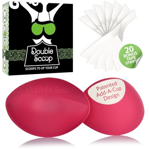 Image of Double Scoop Push Up Bra Inserts w /Bonus Sticky Tape Strips, Instant Breast Implants, Replacement Bra Pads, A /B, C, D