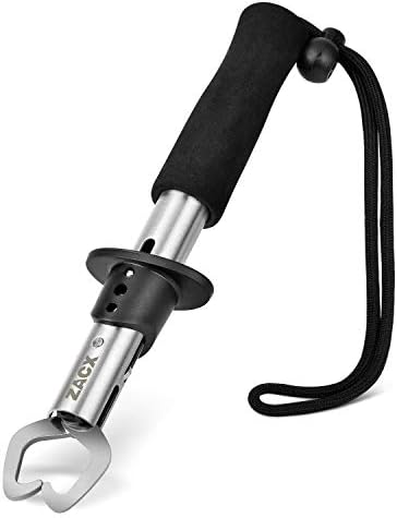 ZACX Fish Lip Gripper, 8½-inch Grabber Grip Tool Stainless Steel Fish Holder Fishing Tool with Extended Edition EVA Foam Handle Fishing Gifts for Men Fishing Gear (Package A)