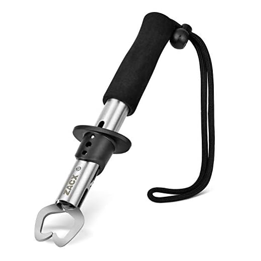 ZACX Fish Lip Gripper, 8½-inch Grabber Grip Tool Stainless Steel Fish Holder Fishing Tool with Extended Edition EVA Foam Handle Fishing Gifts for Men Fishing Gear (Package A)